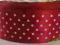WSTĄŻKA SATYNOWA ATŁASOWA 25mm KROPKI 22m bordo