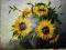 Martwa natura SŁONECZNIKI ręcznie akryl szpachla