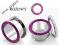 RÓŻOWY PLUG  STAL 316L TUNEL Z KRYSZTAŁKAMI  16 mm