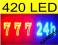 420 LED REKLAMA SZYLD DIODOWY 777 24 h 177x36 cm