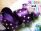 WSTĄŻKA TASIEMKA SATYNA - POLKA DOTS VIOLET 40 mm