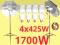 1700W ( 2x 850W ) 5500K ŚWIATŁO CIĄGŁE MOC z TOBĄ