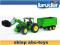 Bruder 03055 Traktor John Deere+ładowacz+przyczepa