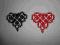 serce frywolitka 7x7cm aplikacja