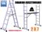 DRABINA ALUMINIOWA 2x7 PODEST RUSZTOWANIE 150KG