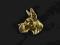 Dog Niemiecki pozłacana broszka, pin Art Dog