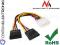 Adapter zasilania MOLEX do 2 x SATA power 15pin