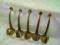 Stare mosiężne wieszaki - 5 szt.