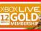 Xbox Live GOLD 12 Miesięcy - Papierowy KOD=AUTOMAT