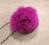 Pompon z królika 8 cm pompony fuksja