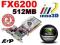 NOWA nVIDIA GeForce FX6200 AGP 512MB DVI TV VGA GW