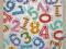 Serwetka decoupage cyferki kolorowe 33cm/33cm