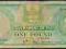 Fiji 1965 QEII 1 One Pound note rare