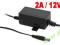 ZASILACZ WTYCZKOWY 12V 2A DO KAMER, DIOD LED PASKI