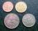 SINGAPUR - Zestaw 4 monet każda inna (nowe emisje)