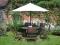 PARASOL ogrodowy DREWNIANY 380 x 260 cm PLAŻOWY