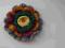 broszka wełniana ręcznie robiona 7 cm średnicy