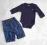 BABY GAP KOMPLET BODY +  OCIEPLANE JEANSY MIŚ 0-3M