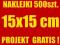 NAKLEJKI REKLAMOWE VLEPKI 500szt.  DOWOLNY PROJEKT