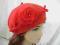 Rose makowy beret z kwiatem modystka