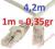 Kabel SIECIOWY RJ45 UTP LAN ETHERNET 4,2m cat5e