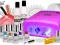 ZESTAW MANICURE HYBRYDOWY 11x LAKIER UV LED LAMPA