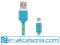 KABEL MICRO USB eXc PLECIONKA SLIM NIEBIESKI 150cm