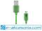 KABEL MICRO USB EXC plecionka nylon zielony 2 m.