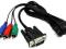 Kabel 1.5m VGA na 3x RCA Cinch RGB Adapter PC TV