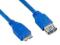 Kabel USB 3.0 AF- Micro BM 3.0m|niebieski