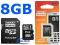 Karta micro SD HC 8GB + adapter SD GOODRAM