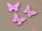 Guziki guziczki drewniane motylki różowe, 3 szt.