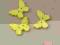Guziki guziki drewniane motyl motylki żółte 3 szt.