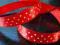 WSTĄŻKA tasiemka czerwona w białe kropki szer13mm
