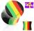 pl13 PLUG 4mm Kolczyk piercing RASTA  Tunel paski