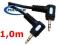 Kabel przewód JACK 3,5mm - JACK 3,5mm kątowy  1,0m