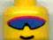 3626bpx89 Yellow Minifig, Head Glasses