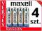 4 SZT BATERIA ALKALICZNA 1,5V MAXELL LR6 AA R6