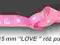 ~FUKSIK~ tasiemka wstążka 1m LOVE 15mm ryps róż