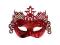 Maska Party z ornamentem, czerwony, 1szt.