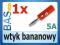 Wtyk bananowy 5A - czerwony _ #12310