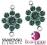 Swarovski 160879-E/2 Flower Buttons Emerald 2holes