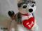 Pies Husky Serce Love (Głos) 58cm IDEALNY PREZENT