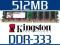 NOWA PAMIĘĆ KINGSTON 512MB DDR333 PC2700 SALON =FV