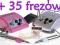 FREZARKA manicure JD500-35W Różowa+35frezow+5nakła