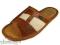 Pantofle papcie klapki męskie skóra brąz r 45