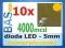 Dioda LED 5mm pomarańczowa 4000mcd - 10 sztuk