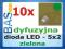 Dioda LED 5x2 zielona prostokątna _ 60mcd _ 10szt