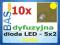 Dioda LED 5x2 żółta prostokątna _ 80mcd _ 10szt