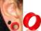 Tunel tunele silikonowe do ucha czerwone 14mm
